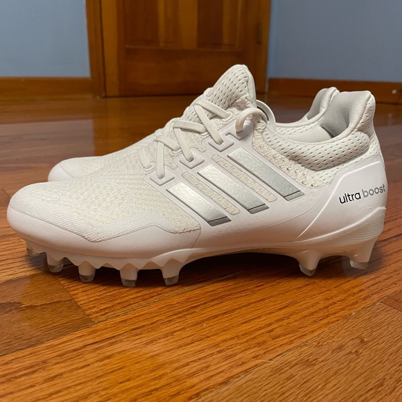 Adidas UltraBoost PE Football Cleats Men's 12 White Gray Silver Chrome HP8836 - Picture 2 of 12